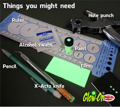 Glow-On Glow Night Sights Kit, Paint & Film 2.3ml paint +7 x 3.3cm Glow Film