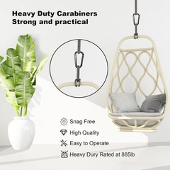 Carabiner Clip, 855lbs,3″ Iron Heavy Duty Caribeaners for Hammocks, 3″, Black