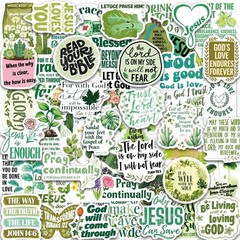Bible Verse Stickers Jesus Inspirational Green Christian Stickers for Adults