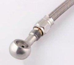 45 Degree Stainless Steel 3AN Male to0mm M0 Banjo Brake Hose 45 degree 1