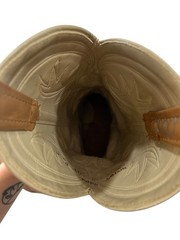 Vintage 70s Dingo Leather Eagle Cowboy Boots Western Cowgirl Boho Tan Size 8