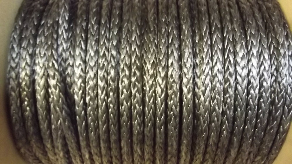1/4″ (6mm) x 100′ HMPE Winch Line, Synthetic Rigging Rope, 12-Strand Braid, USA