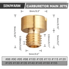 16pcs Carburetor Jet Kit,Main Jets 88 90 95 98 100 105 110 115 120 125 130 135