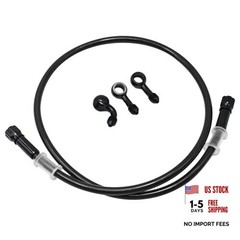 AN3 28 90 Degree M10 Aluminum Nylon Braided Motorcycle Brake Hose 60cm/23.6″