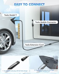 SEGUMA EV Charger Extension Cable for Tesla, Up to 50A 21FT 240V 12KW NACS Ex…