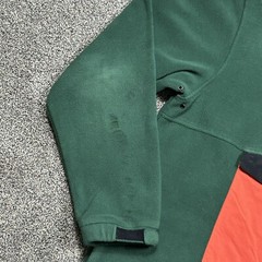 All Good Anorak Spray Jacket Olive Green Orange Pullover Fleece Men XL READ