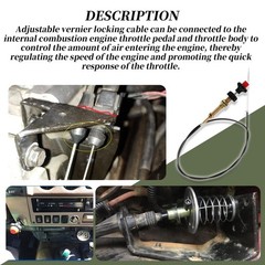 VCGTX10/55204 10FT Heavy Duty Vernier Locking Throttle Cable/Adjustable Locking