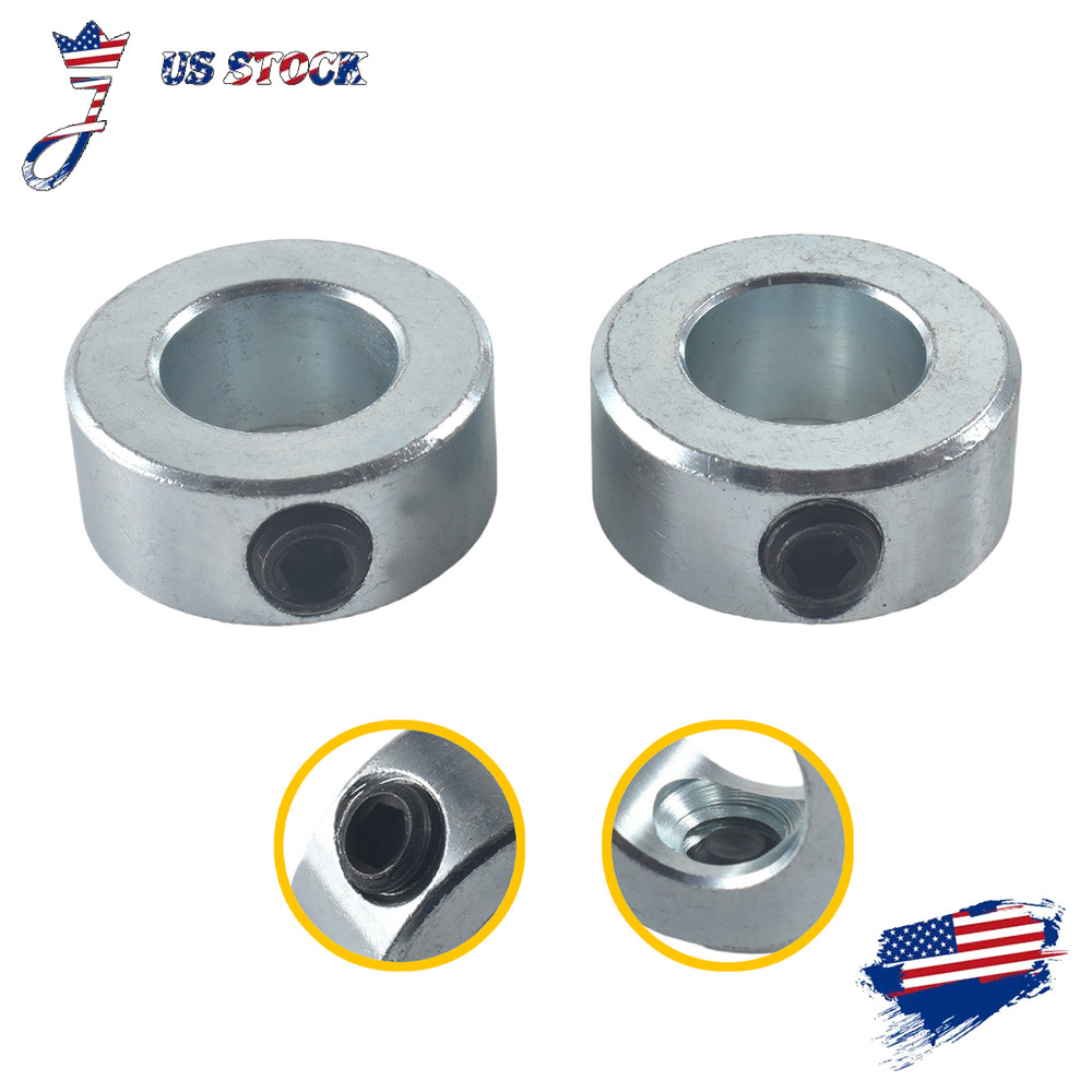 5/8″ Bore Solid Steel Zinc Plated Shaft Collars Set Screw Style (2PCS) NEW
