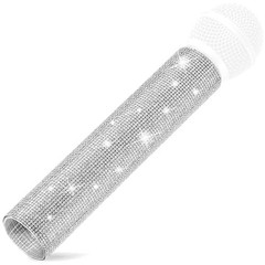 Mic Not Include Rhinestones Microphone Sleeve, Crystal Wireless Mic Silver