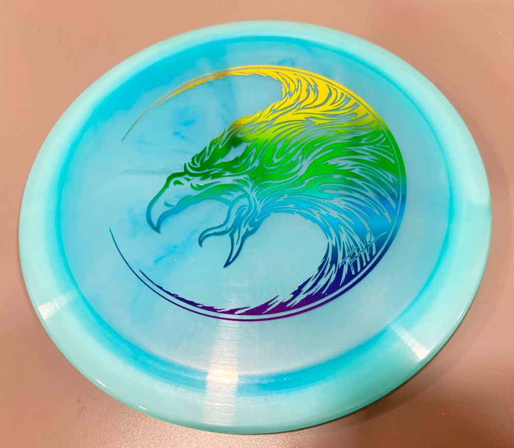 Champion FLAT Firebird Fierce Falcon Disc Golf Swirl Innova Artist Limited #6036