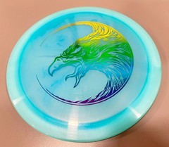 Champion FLAT Firebird Fierce Falcon Disc Golf Swirl Innova Artist Limited #6036