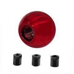 Round Ball Shift Knob, Shifter Knob, Chrome Finish Weighted Gear Shift Red