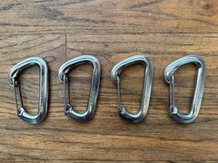 BLACK DIAMOND Neutrino Wiregate Carabiner Lot x4 Silver Trad Climbing Rack Set