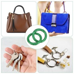 12-Pack Metal Spring O Rings, 5/8″ Zinc Alloy Keyring Buckle [Dark Green]