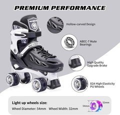 Roller Skates for Girls Ages 5-8 8-12 and Boys Teens, Adjustable 4 Sizes for …