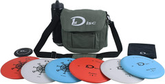 Disc Golf Set- Putter, Mid-Range, Driver, Mini Disc, Towel with Bag