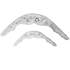 94AI Hilason Pair Of Show Saddle Corner Plate Silver Plated 5/8 X 4-3/8 Inches