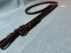 Bobby’s 5/8”x49” Brown Raised With Buckle Leather Laced Snaffle Reins #932-B