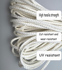 12 Strand Braided Dyneema Rope -3mm 700kg Fracture Strain – Suitable for Tents