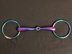 Rainbow Multi Color Loose Ring Snaffle Horse Bit Stainless Steel Tack Equestrian