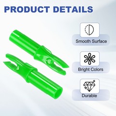 30 Pack Archery Arrows Nocks 6.2mm Plastic Insert Arrow Nock Green