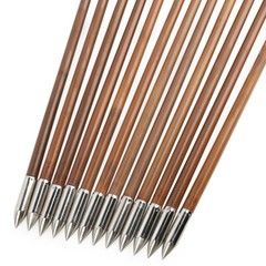 33» Archery Bamboo Arrow 4 Feather Longbow Traditional Recurve Bow Tips Hunting