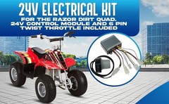 24V Control Module and Twist Throttle for Razor Dirt Quad – Electrical Kit for