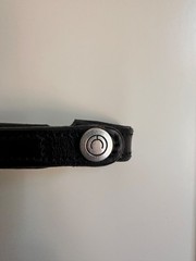 Montar Full Size Plain Black Leather Snap-On Browband
