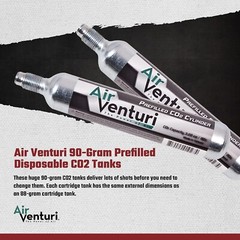 Air Venturi 90gram CO2 Capsule Airsoft Air Guns Paintball Rifle Pistol Pack of 2