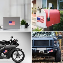 3PC Reflective American Flag Sticker – 5×3 Inches – Multicolor