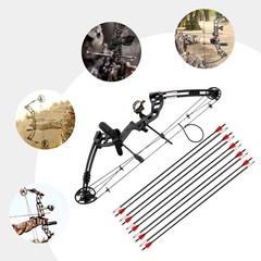Black Archery Hunting Compound Bow Kit Beginner Archery Tool Right-Hand 30-60lbs