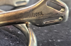 Herm Sprebger Balkenhol 40mm #6 Rowel Rounded Neck Spurs, German Silver & straps