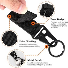 Tactic Duty Belt Keeper with Key Holder Ring Metal Key Clip Military Molle Hook