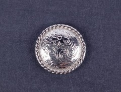 1-1/2″ SET 6 WESTERN SADDLE BLING SILVER ENGRAVED FLORAL BIG DIY LEATHER CONCHOS