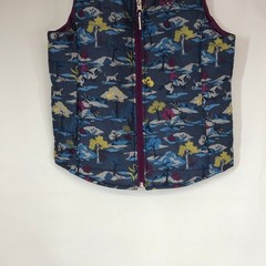 Ariat Girls Medium M Puffer Vest Navy Purple Equestrian Horse Rider Scene Zip Up