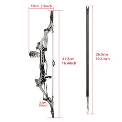 16» Mini Compound Bow Arrows Set Stainless Steel 16lbs RH LH Game Gift Practice