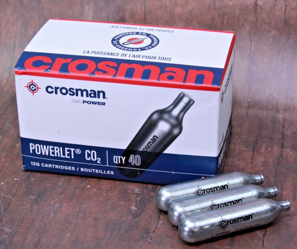 Crosman Powerlet CO2 Cartridges 12 Grams 40 Count for Air Rifles and Pistols