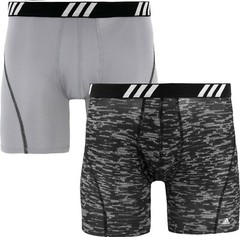 Adidas Men’s Boxer Briefs 2 Pack L 36-38 Black Grey Stretch Performance MSRP$26