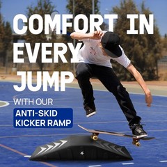 Yes4All Single-Piece Skateboard Ramp, Bike Skate Ramp – Black, Black