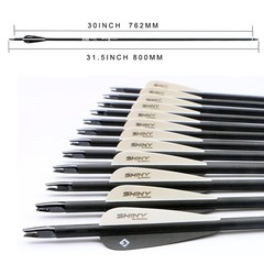 TIGER ARCHERY 30Inch Carbon Arrow Practice Hunting Arrows with Removable Tips…