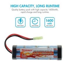 Tenergy 9.6V 1600mAh Flat Airsoft NiMH Battery Pack & Smart Charger Option