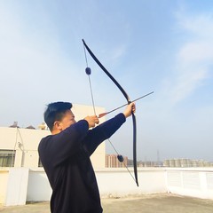58″ Traditional Bow 15-50lbs Triangle Longbow Horsebow Hunting Archery Shooting