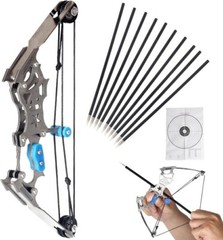 8″ Mini Compound Bow Kit Toy Arrows Target Shooting Archery Gift Pocket Bow