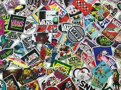 100 PCS VANS OFF THE WALL Logo Decal Sticker Skateboard Laptop Stickers Lot