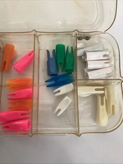 37 TRADITIONAL ARCHERY STYLE ARROW NOCKS 5/16 “ AND 11/32” Mixed Colors. Must C