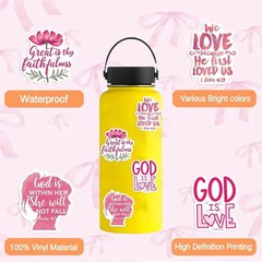 100PCS Pink Bible Verse Stickers | Christian Faith Jesus Quote Vinyl Decals