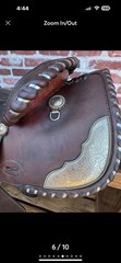 Vintage 15″ SIMCO Western Saddle Dark Oil, Silver Cantle Pieces #5466