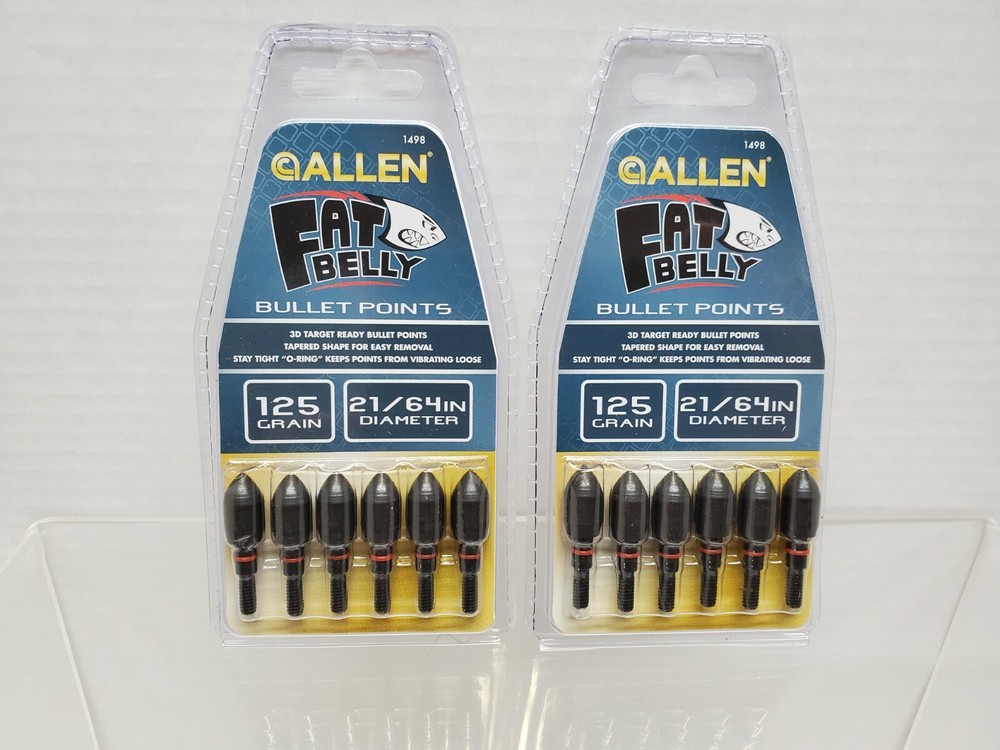 2-Allen Fat Belly Bullet Points 21/64 Stay-Tight Point 125-Grain 6-Pack #1498