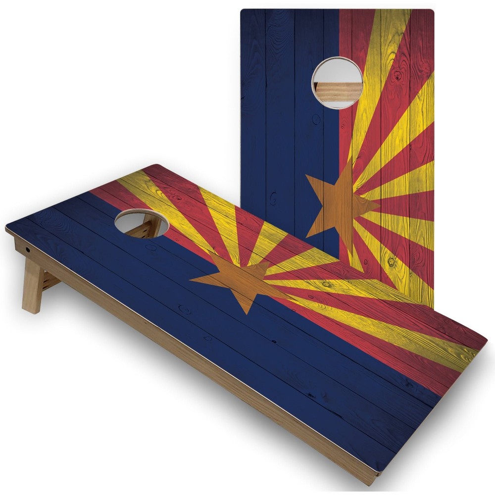 Arizona Flag Cornhole Boards Skip’s Garage Regulation Size Outdoor Game