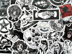 2500 Random Wholesale Gothic Stickers Lot Tattoo Pack Dark Skull Theme Decals